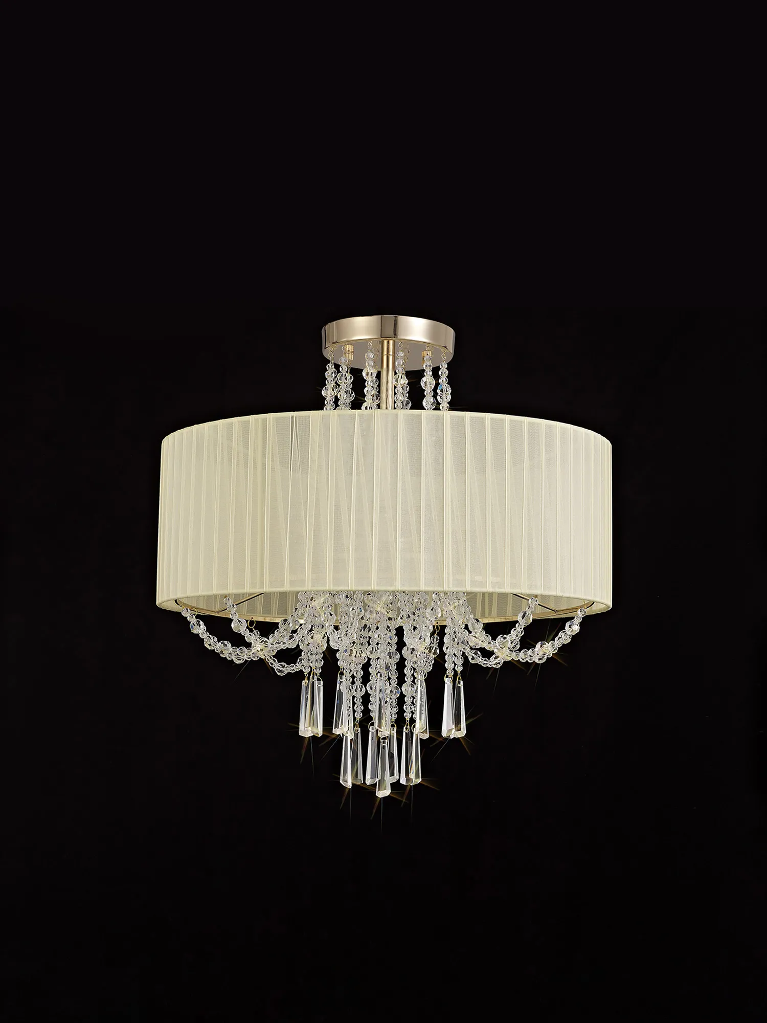Freida Semi Flush Ceiling 6 Light French Gold IL31757  Diyas Freida French Gold-Ivory Cream